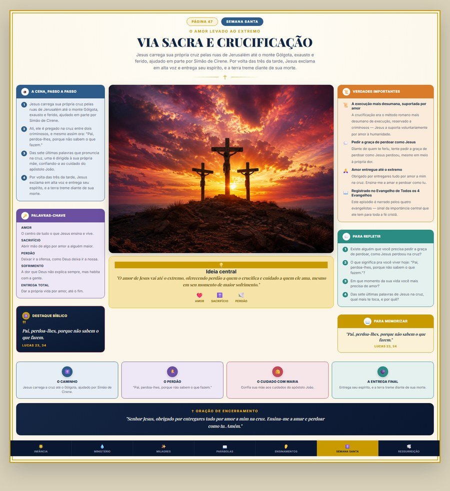 Página real — Via Sacra e Crucificação